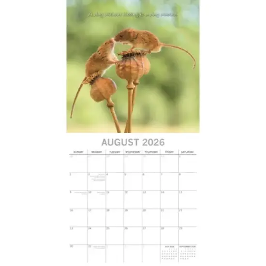 2026 Square Wall Calendar, Kisses, 16-Month Animals Theme with 180 Reminder Stickers (12x12 In) image {2}