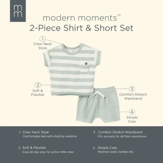 Modern Moments&trade; by Gerber Baby Boys' 2-Piece Shirt and Short Set image {8}