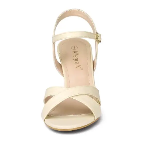 Allegra K Women's Cross Straps Kitten Heel Sandals image {1}