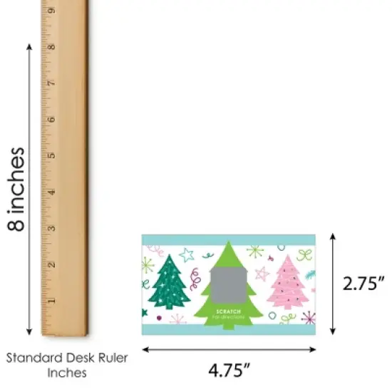 Big Dot of Happiness Merry and Bright Trees - Colorful Whimsical Christmas Party Gift Exchange Game Scratch Off Cards - 22 Count image {5}