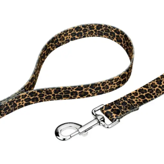 Country Brook Petz Leopard Print Dog Leash (4 Foot, 5/8 Inch Wide) image {1}
