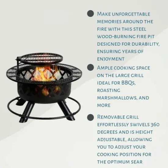 Four Seasons Courtyard Wood Burning Outdoor Fire Pit Backyard Patio Fireplace image {4}