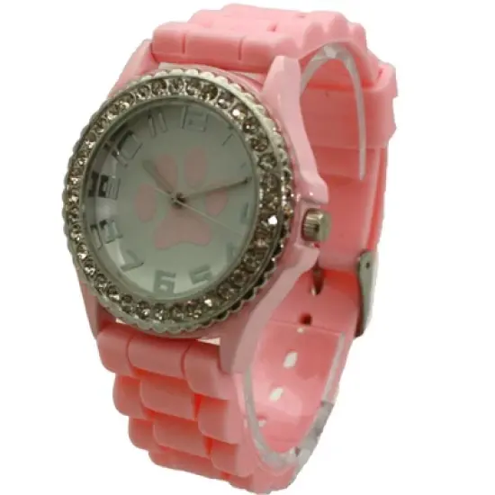 Olivia Pratt Every Day Silicone Paw and Rhinestones Colorful Women Watch image {6}
