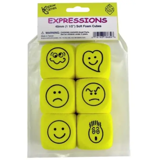 Koplow Games Foam Expressions Dice, 6 Per Pack, 2 Packs image {1}