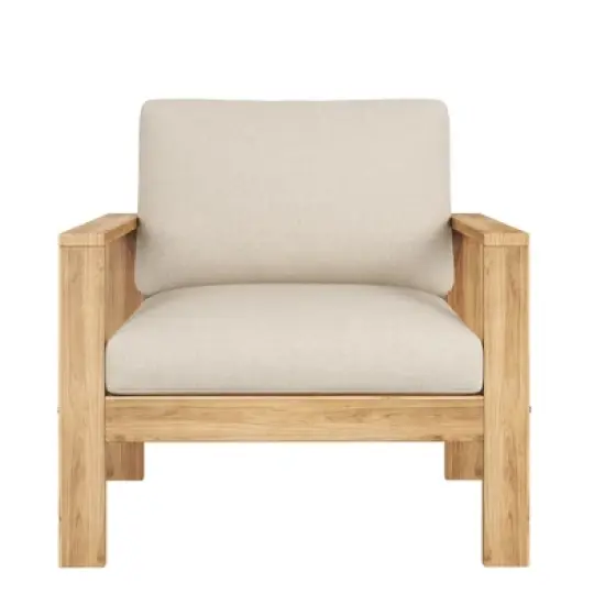 FIONECA 4-Piece Outdoor Acacia Wood Sectional Sofa Set with Cushions image {6}