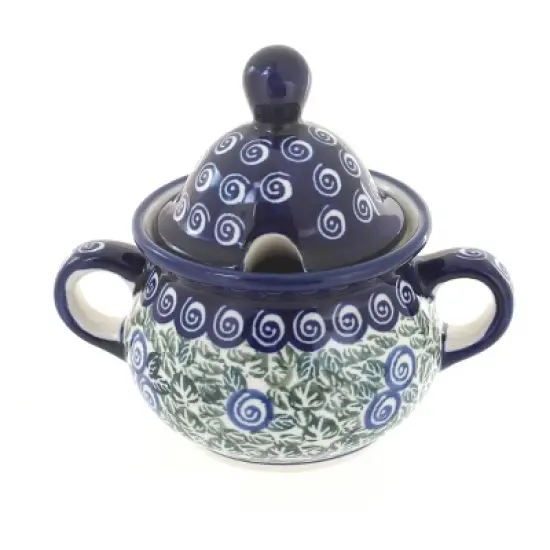 Blue Rose Polish Pottery 944 Zaklady Sugar Bowl image {1}