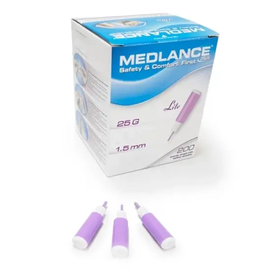 Medlance Fixed Depth Lancet Safety Lancet 25 Gauge Needle 1.5 mm Depth 1 Box(s), 200 /Box image {1}