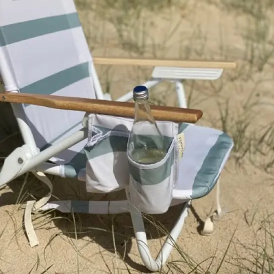 Sunnylife Deluxe Beach Chair - La Palma Sage Stripe - Adjustable, Cooler Bag image {5}