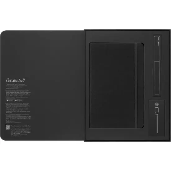 Moleskine 3 Set Bundle Ruled Smart Notebook and Smart Pen LG Hard Cover Black: Digital Notebook, Elastic Closure, Pocket image {3}
