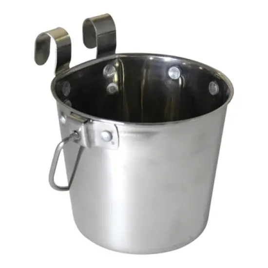 Stainless Steel Pail, Flat Sided Hook-On with Rivets image {3}