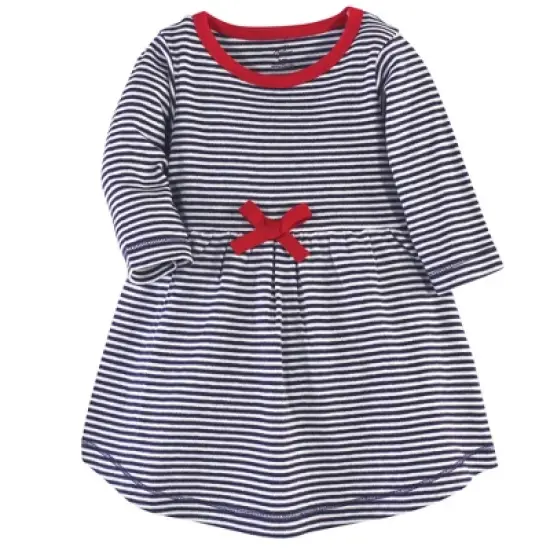 Touched by Nature Baby and Toddler Girl Organic Cotton Long-Sleeve Dresses 2pk, Red Flowers image {1}