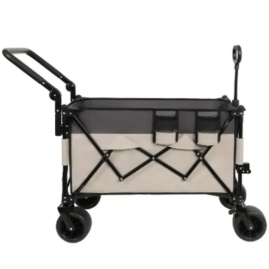 Multi-Functional Push-Pull Folding Wagon Cart with Rotating Handle & 360 All-Terrain Wheels &uml;C Heavy-Duty, Adjustable Design, Large Capacity image {7}
