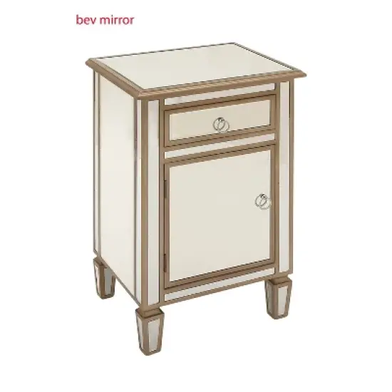Small Glam Glass Mirrored Cabinet Beige - Olivia & May image {7}