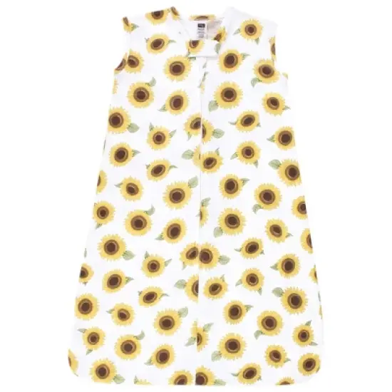Hudson Baby Infant Girl Cotton Sleeveless Wearable Sleeping Bag, Sack, Blanket, Sunflower image {2}