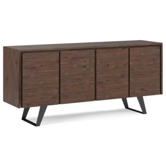 Mitchell Large 4 Door Sideboard Buffet Distressed Charcoal Brown - WyndenHall image {1}