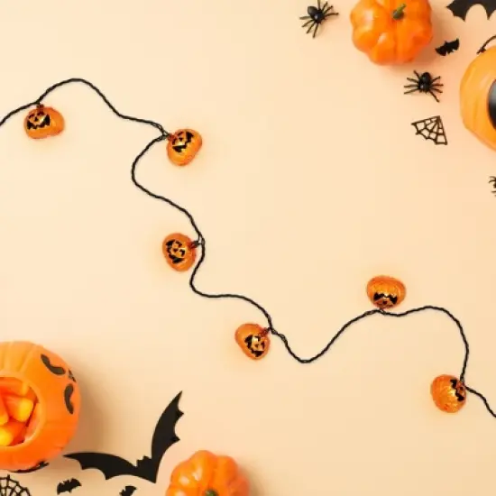Northlight Jack O Lantern Halloween Lights - 7.5' Black Wire - 10ct image {3}