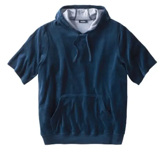 KingSize Men's Big & Tall Velour Short-Sleeve Pullover Hoodie image {1}