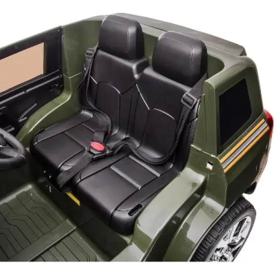 Acekool 12V Electric Kids Ride-On SUV, 2-Seater with Remote Control, LED Lights & Music &ndash; Army Green image {2}