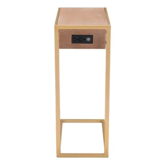 Iris Side Table Brown/Gold - ZM Home image {3}