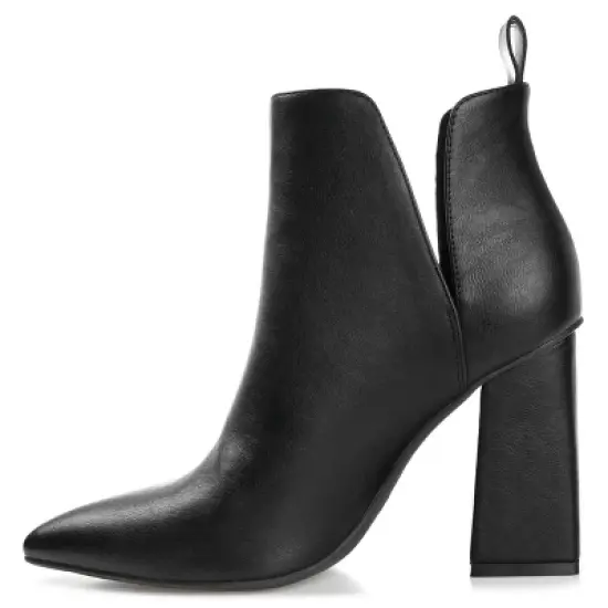 Journee Collection Womens Neima Pointed Toe Block Heel Ankle Booties image {1}