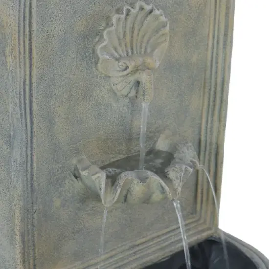 Sunnydaze 27"H Solar Only Polystone Seaside Outdoor Wall-Mount Water Fountain image {2}