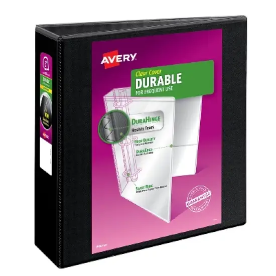 Avery Durable View 3 Ring Binder, 3 Inch EZD Rings, 1 Black Binder (09700) image {7}