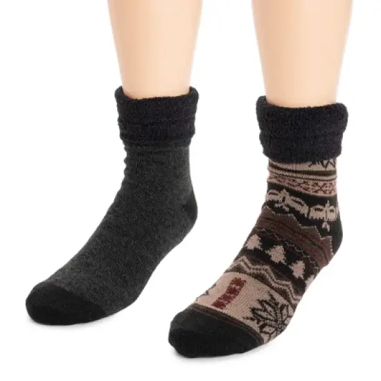 MUK LUKS Men's 2 pack Fleece Layered Socks image {1}