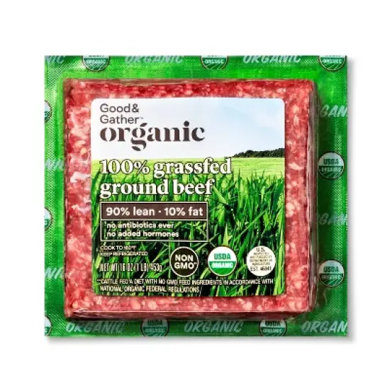 Organic 100% Grassfed 90/10 Ground Beef - 1lb - Good & Gather&trade; image {3}