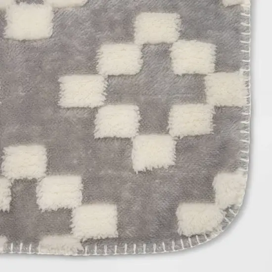 Plush Stroller Blanket Geo - Cloud Island&trade; Gray image {2}