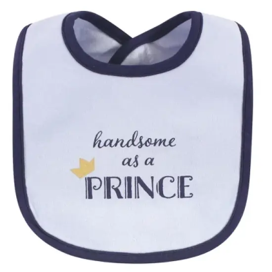 Hudson Baby Infant Boy Cotton Bib and Sock Set 5pk, Handsome As A Prince, One Size image {3}
