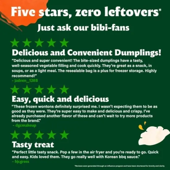 Bibigo Frozen Mini Wontons Pork & Vegetable Dumplings - 24oz image {3}