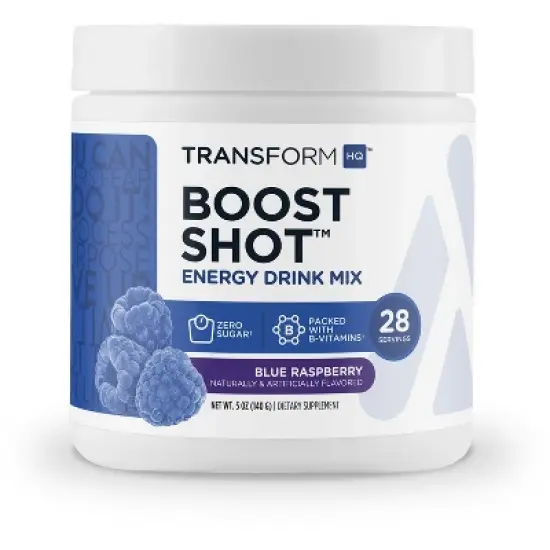 TransformHQ Boost Shot Energy Drink Mix - Blue Raspberry, 28 Servings image {5}
