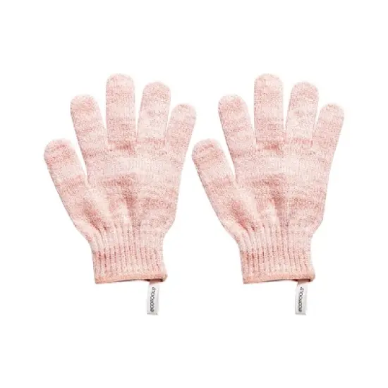 EcoTools Exfoliating Bath + Shower Gloves - Pink image {1}