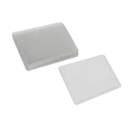 Unique Bargains Office Clear Plastic Horizontal Business ID Badge Card Holder 10pcs image {2}