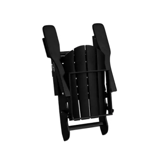 WestinTrends Malibu HDPE Outdoor Patio Folding Poly Adirondack Chair with Side Table (2-Piece Set) image {6}
