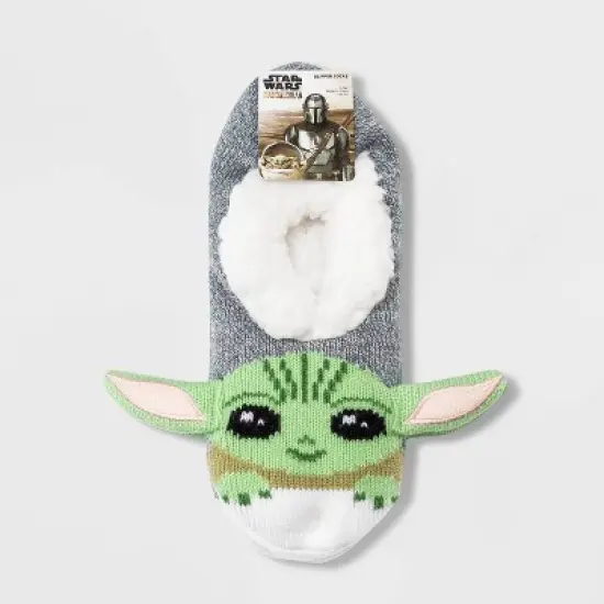 Women's Star Wars: The Mandalorian The Child Pull-On Microsuede Slipper Socks - Green 7-9.5 image {1}