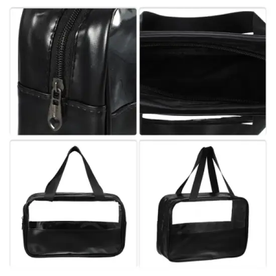 Unique Bargains Durable Transparent Patchwork Medium Makeup Bag 1 Pc image {2}