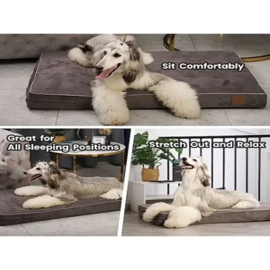 Laifug Orthopedic Memory Foam Minimalist Pet Dog Bed with Removable Cover and Waterproof Liner image {3}