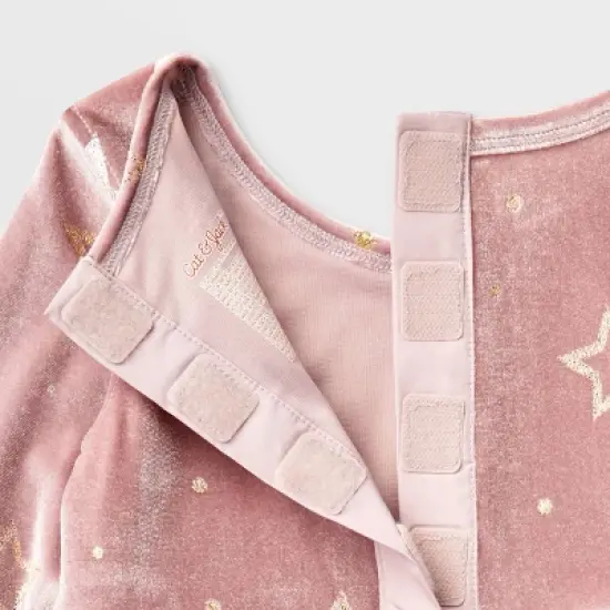 Toddler Girls' Adaptive Long Sleeve Star Velour to Tulle Dress - Cat & Jack&trade; Dusty Pink image {2}