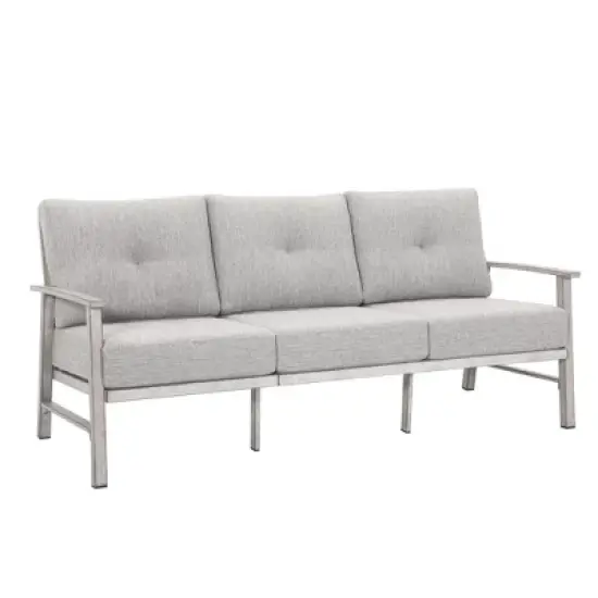 COWLOWN 3-Seater Outdoor Patio Sofa, Aluminum Frame Couch with Soft Cushions, All-Weather Furniture for Balcony, Poolside, Lawn image {6}