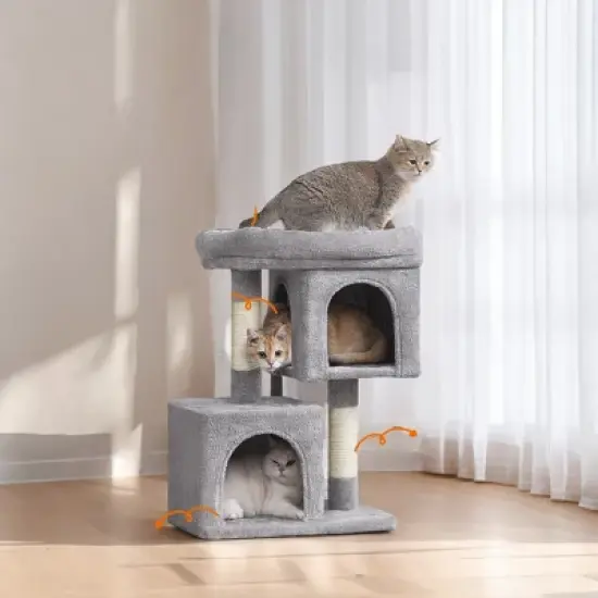 Cat Tree, 29.1-Inch Cat Tower, Cat Condo for Large Cats up to 11 lb, Large Cat Perch, 2 Cat Caves, Scratching Post, Cat Houses for Indoor Cats image {2}