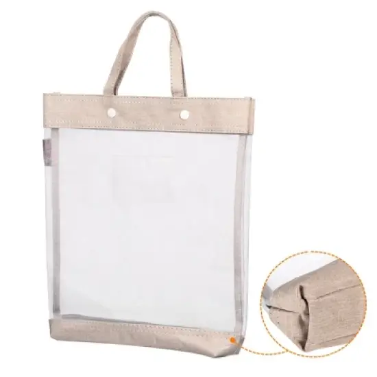 Unique Bargains Nylon Mesh Transparent Document Bag with Handle 13.4" x 11.6" image {2}