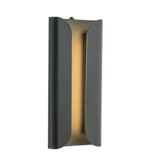 ALOADECOR H15" Matte Black 24W Integrated LED Wall Sconce with Acrylic Shade Modern Outdoor Wall Light with Dusk to Dawn Sensor for Garage image {3}