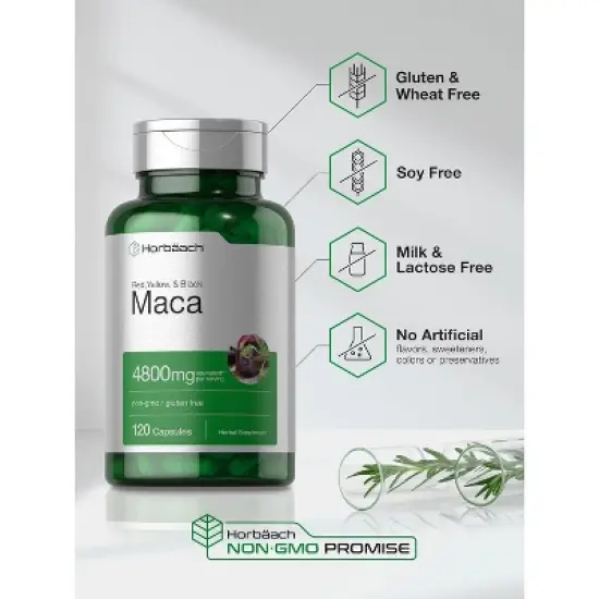 Horbaach Maca Root 4800mg | 120 Capsules image {4}