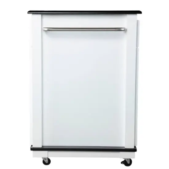 Denrard Rolling Kitchen Island with Storage White/Black - Aiden Lane image {5}