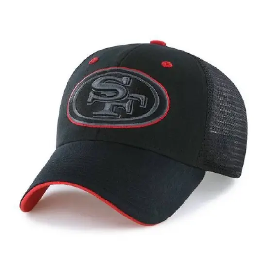 NFL San Francisco 49ers Black Moneymaker Mesh Hat: Adjustable Snapback Twill Cap image {2}
