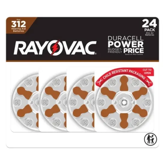 Rayovac Hearing Aid Battery Size 312 24pk - Brown: Single-Use Device-Specific Power image {8}