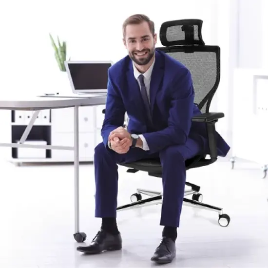 Costway Ergonomic Office Chair High-Back Mesh Chair w/Adjustable Lumbar Support image {1}