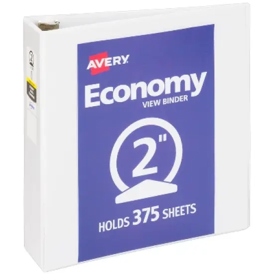Avery Economy View Binder, 2" Round Rings, 1 White Binder (05731) image {7}