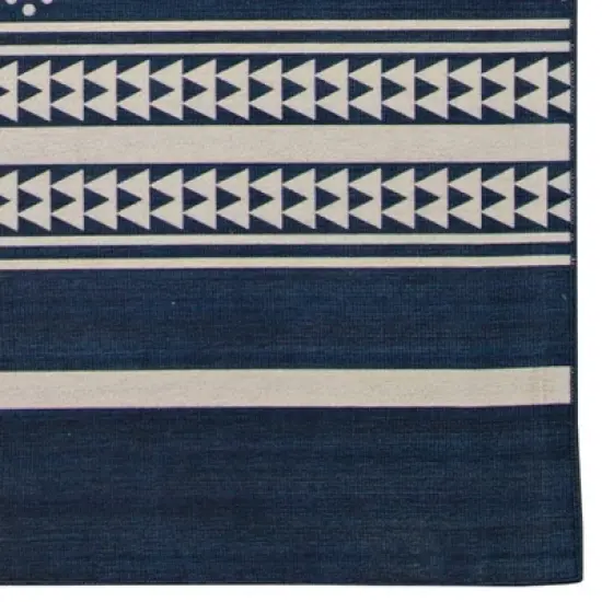 Lyerly Washable Outdoor Rug Navy/Ivory - Linon image {2}